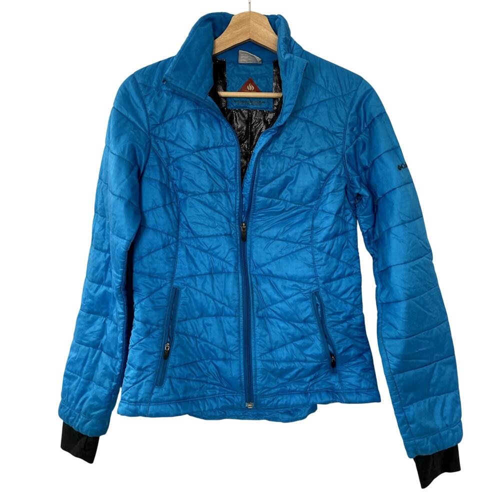 Columbia blue puffer coat omni-heat thermal comfort women's size small winter